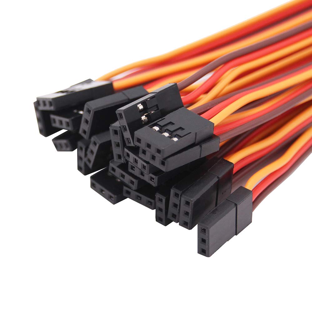 OliYin 20pcs 22awg 60 Cores Male to Female 5.90inch Lead Plug Servo Extension Wire Cable Line for RC Model Aircraft Stranded Fut