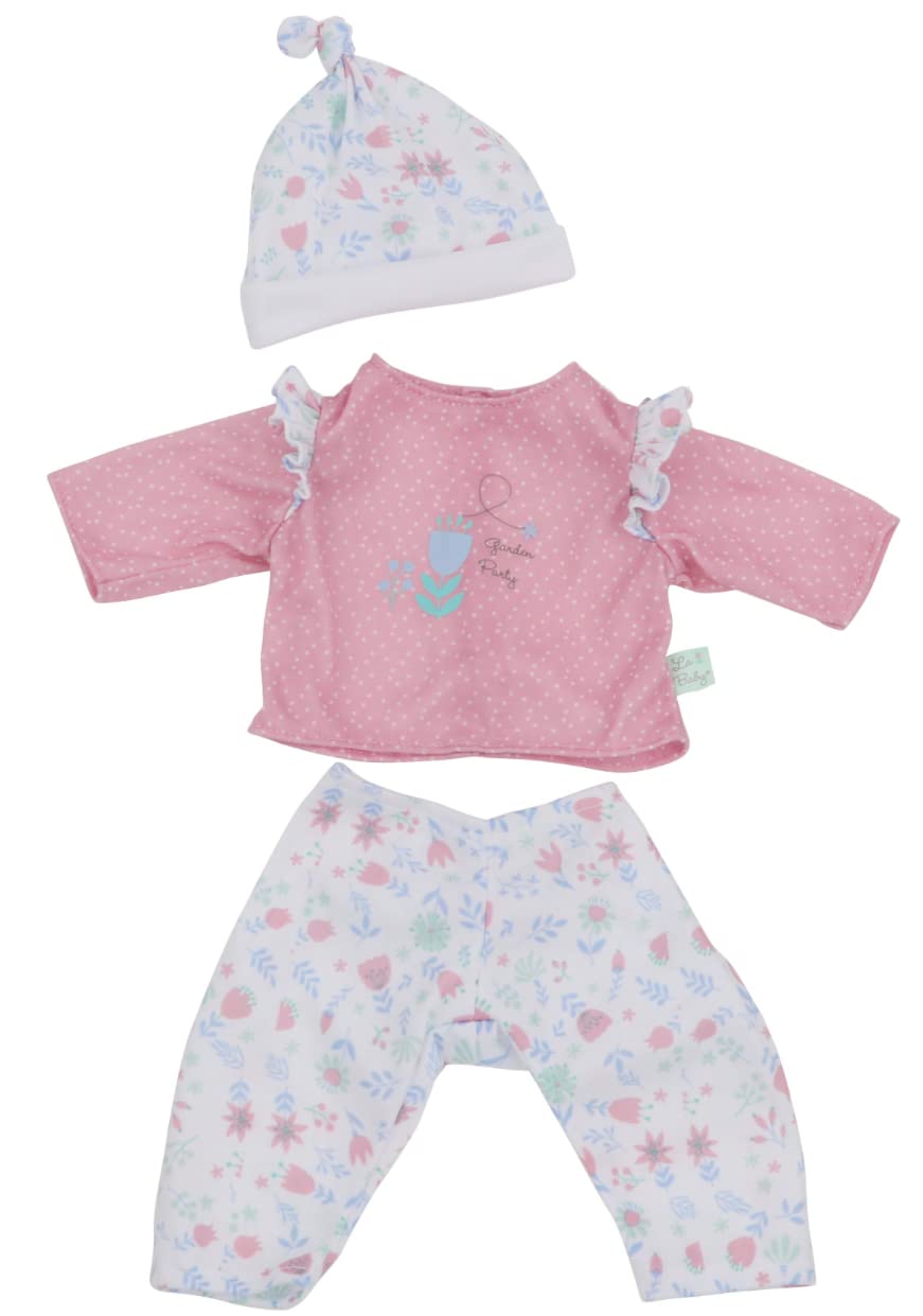 Jc Toys | Berenguer Boutique | La Baby Doll Outfit | 3 Piece Pink And White Onesie|Washable| Ages 2+ | Fits Dolls 14'- 18'