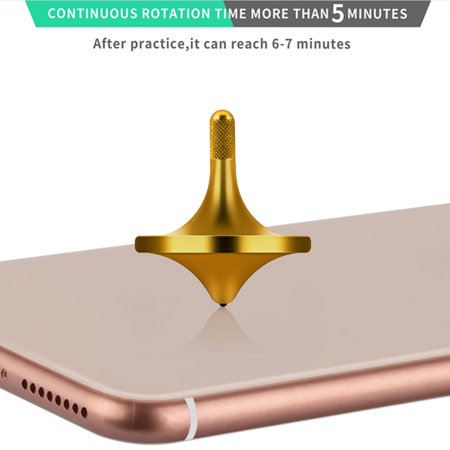 CHEETOP Stainless Steel Spinning Top enhanced Exquisite Perfect Balance Well Made Metal Desk EDC Little Fidget Toy Spin Long Time Over 6 Minutes Great Value (Bronze Small Diameter 24mm)