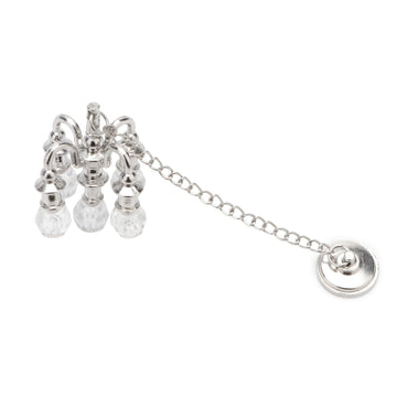 Dollhouse Miniature Chandelier 1:12 Scale Chrystaline Chandelier Pendant 5 Head Hanging Ceiling Light Luxury Decoration Ceiling