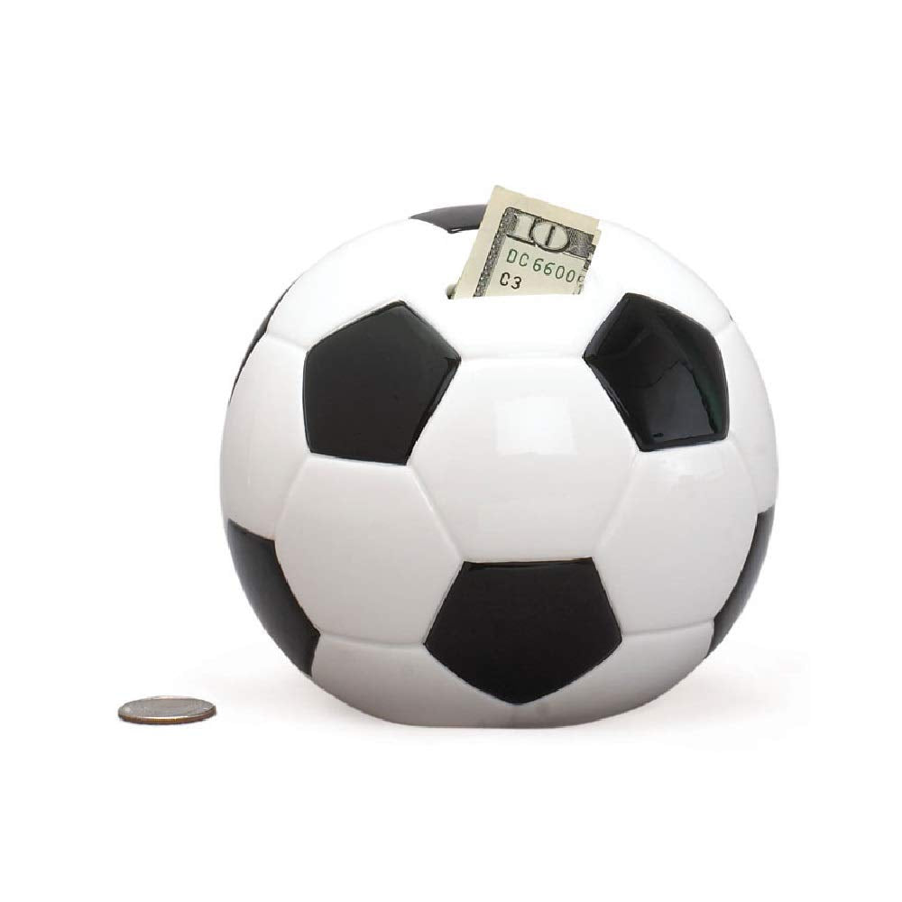 Burton & Burton Soccer Shape Piggy Bank For Saving Money And Sports Decor