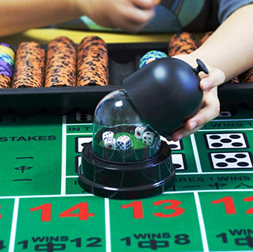 Gikfun Automatic Lucky Dice Roller Cup Set with 5 Dices for Christmas Party Games EK1883