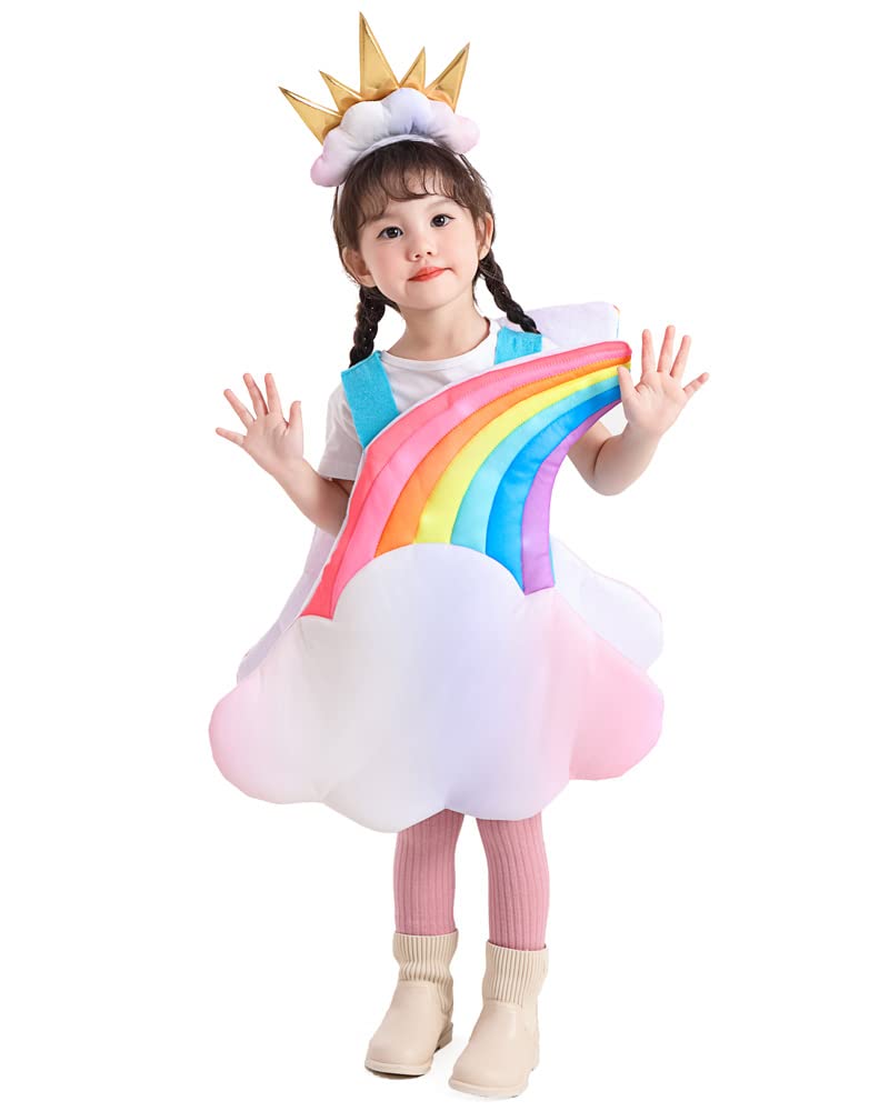 Seasons Toddler Light Up Rainbow Pretend Costume Cloud 7 Colors Rainbow Outfits With Sun Headpiece
