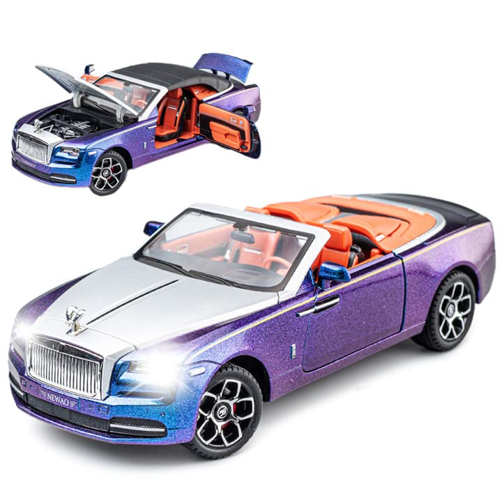 EROCK New Version -Exquisite car Model 1/24 Rolls-Royce Dawn Model Car,Zinc Alloy Pull Back Toy car with Sound and Light for Adu