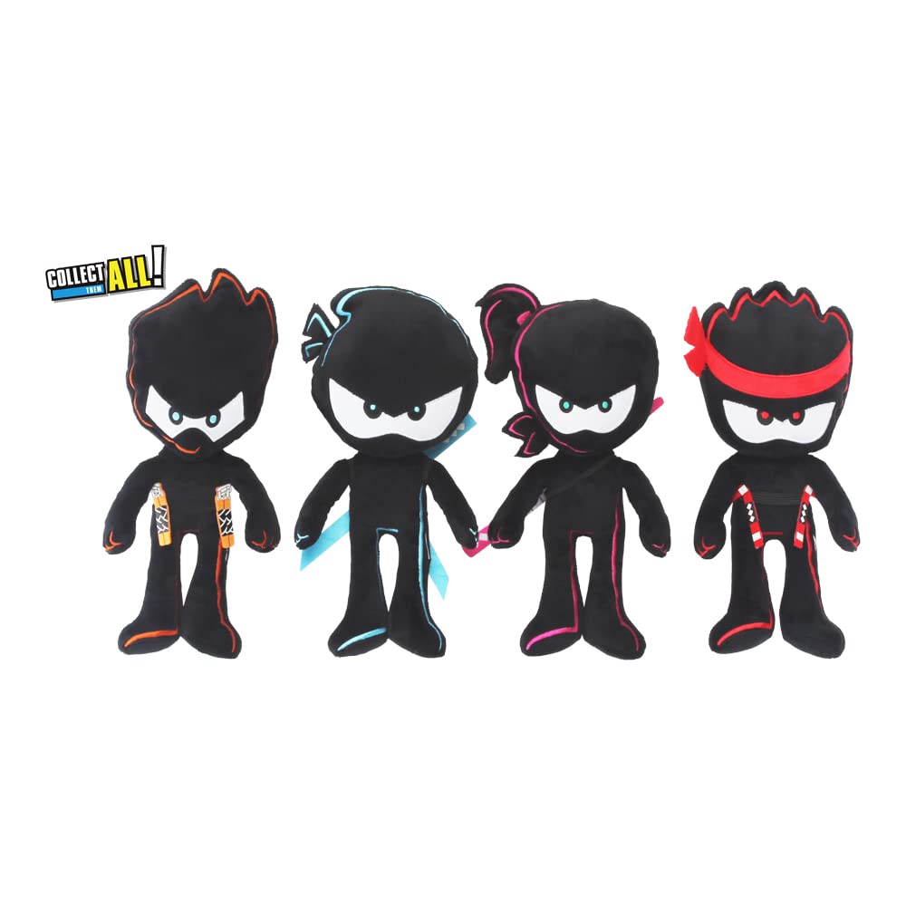 NINJA KIDZ TV Plush Buddy Bryton - 12 Inch Black Figure with Removable Katana - Collectible Toy for Kids