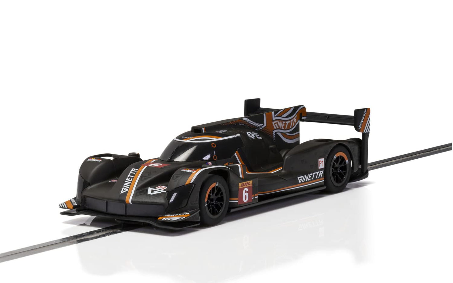 Scalextric Ginetta G60-Lt-P1 Dhl Silverstone 1:32 Slot Race Car C4264, Black & Orange
