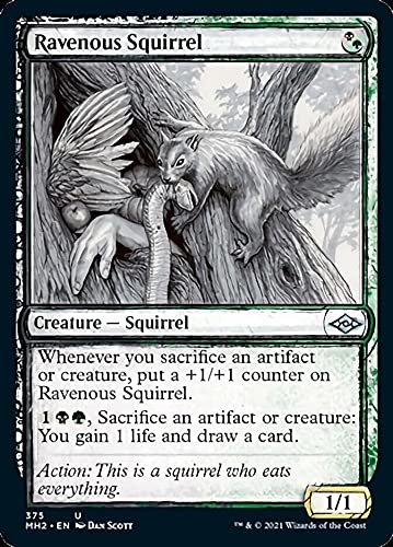 Magic: The Gathering - Ravenous Squirrel (375) - Showcase (Sketch Art) - Modern Horizons 2