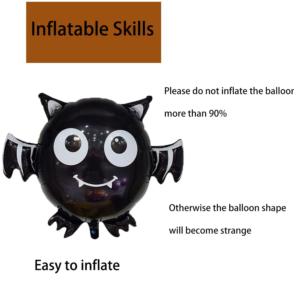 Hadckja Bat Balloons Cute Bat Halloween Balloons Bat Foil Balloons For Bat-Themed Party Supplies Decorations Halloween Party Dec