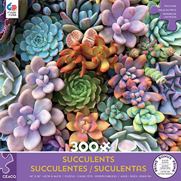 Ceaco - Succulents - Pretty Pastels - Oversized 300 Piece Jigsaw Puzzle