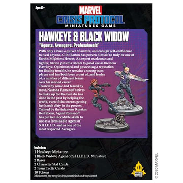Marvel: Crisis Protocol Hawkeye and Black Widow CHARACTER PACK - Sharpshooters Unite to Defend Earth! Tabletop Superhero Game, A