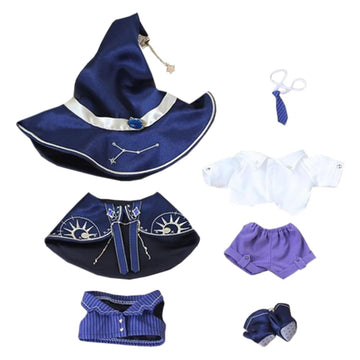 Niannyyhouse 10Cm 20Cm Plush Doll Clothes Hat Shawl Vest Shirt Pants Tie Shoes Magic Suit Doll Accessories Dress Up (Purple, 20C