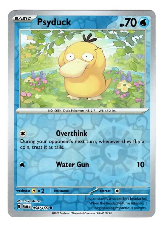 Pokemon - Psyduck 054/165 - Pokemon 151 - Reverse Foil - Single Card
