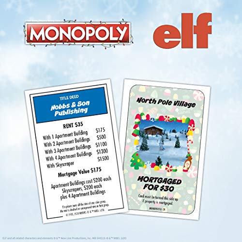 Monopoly Elf | Based On Christmas Comedy Film Elf | Collectible Monopoly Game Featuring Familiar Locations And Iconic Moments |