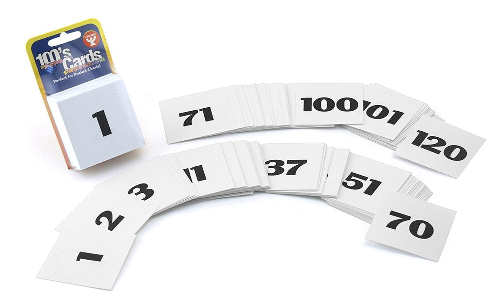 Hygloss Number Flash Cards - Learning Card, Numbers 1 - 120 - Develop Math, Counting, Problem Solving Skills - 2 X 2 , Whit