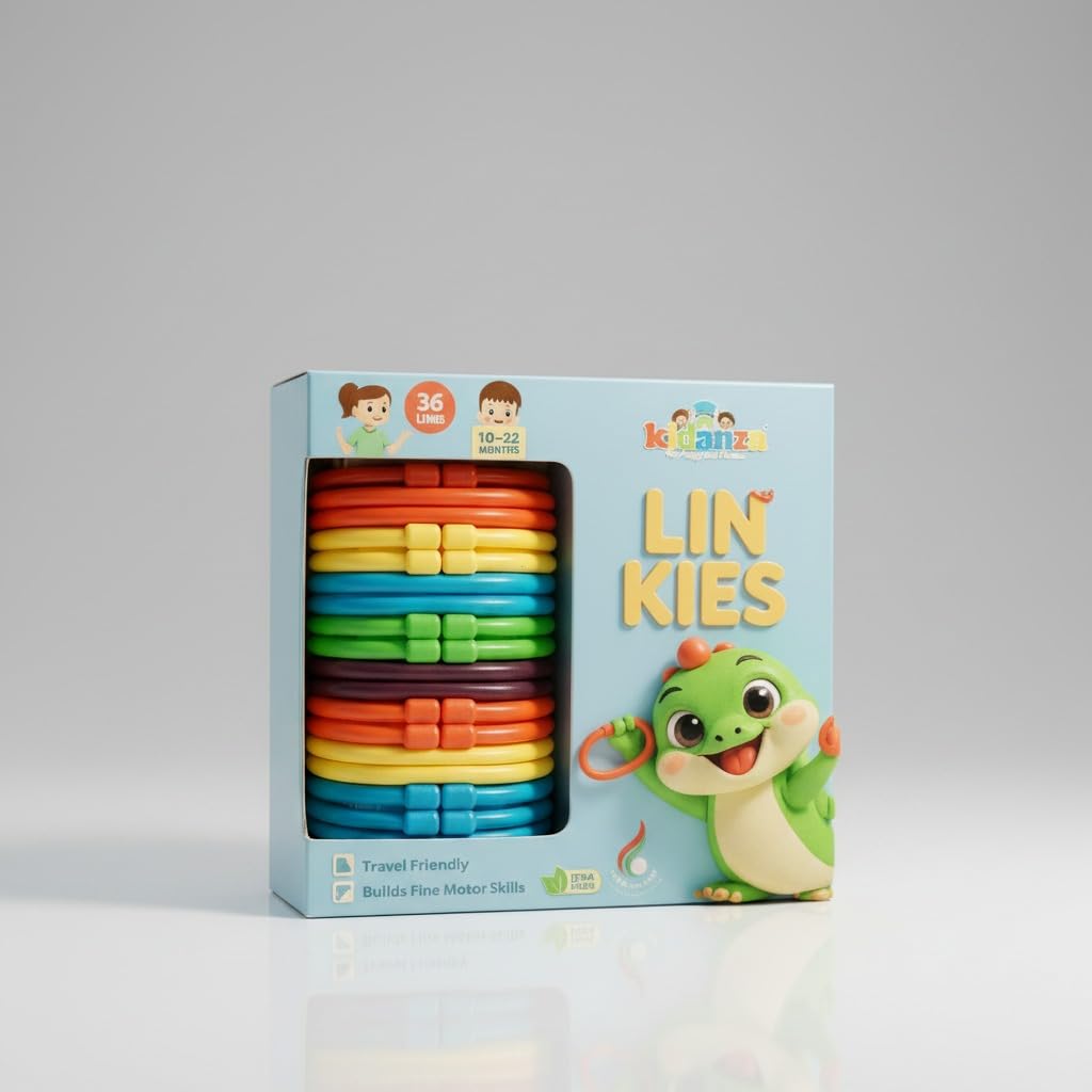 Linkies SnapTogether Learning Link Toy For Toddlers 36 Colorful Links For Fine Motor Skill Development