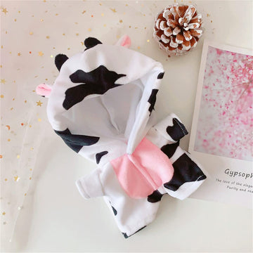 20Cm /8' Doll Plush Doll'S Clothes Animal One-Piece Garment Suit Pajamas Toys Dolls Accessories (Cow)