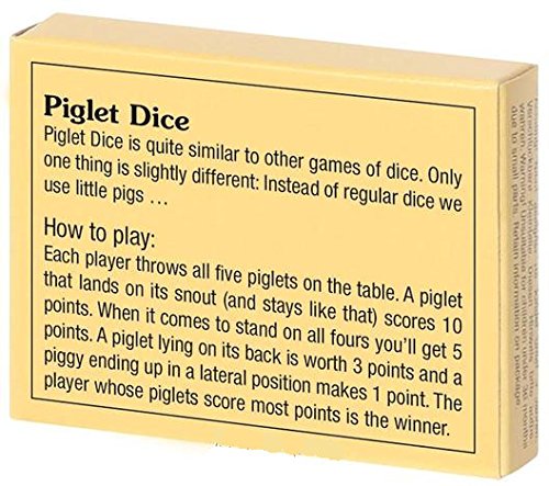 Chess And Games Shop Muba Piglet Dice - Roll Your Pigs - Throw The Pigs - Simple Funny Mini Game - Family, Party Board Game