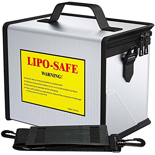 COLCASE Fireproof Explosionproof Lipo Safe Bag for Lipo Battery Storage and Charging, Large Space Highly Sturdy Double Zipper Li