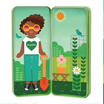 Petit Collage: Shine Bright - In The Garden Magnetic Dress-Up Toy Magnetic Game Board With Mix And Match Magnetic Pieces, Ideal For Ages 3+ – Includes 2 Scenes And 25 Creative Magnetic Pieces