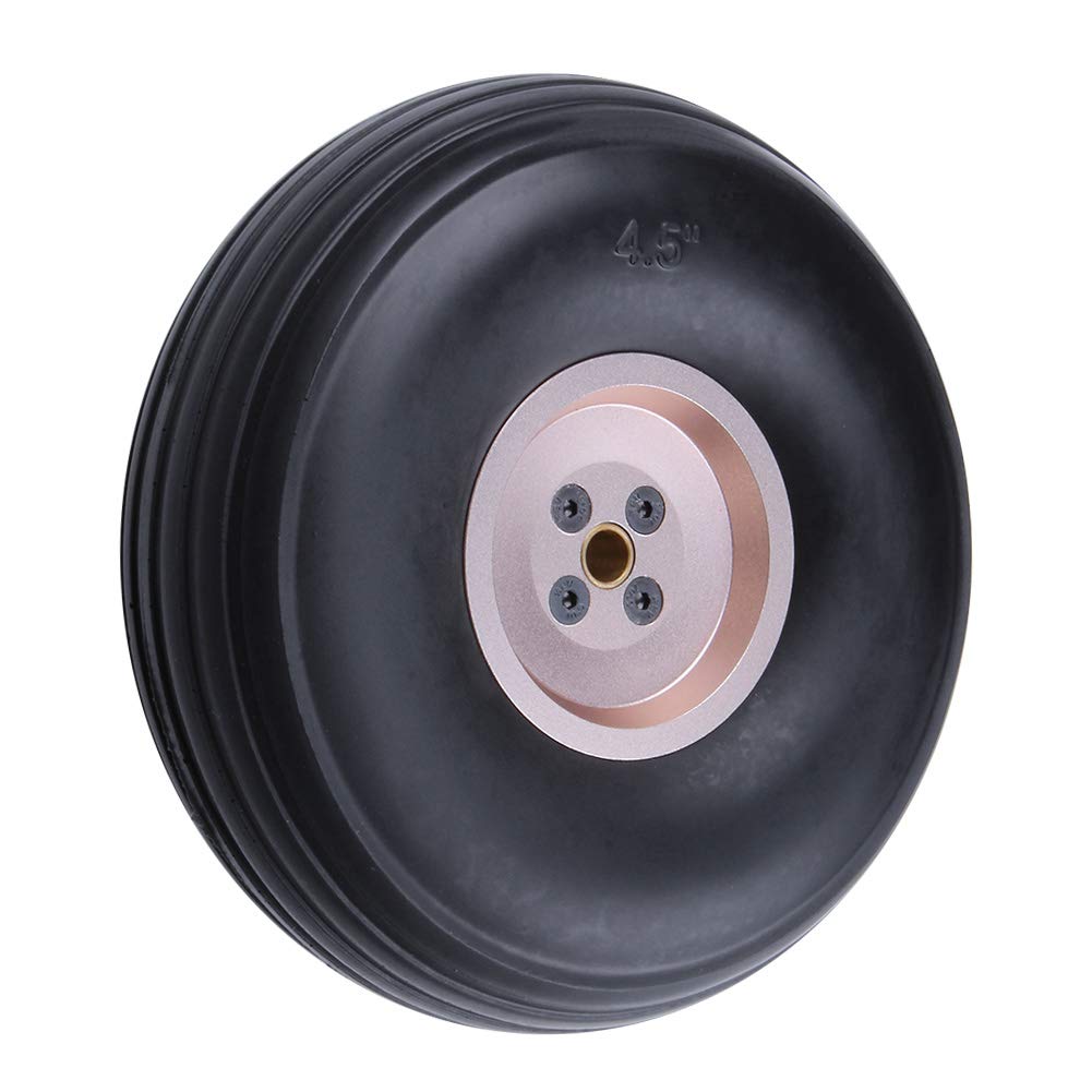 Hobbypark 1 Piece Rubber Tire & Wheel For Rc Airplane Replacement Parts (4.5''/114Mm)