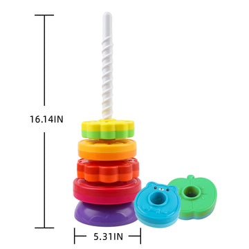 Lbaibb Spinning Stacking Toys,Spin Toys For Toddlers 1-3,Montessori Toys For 1 Year Old,Rainbow Spin Tower,Autism Sensory Learning Toy,Suitable For Gifts For Boys And Girls