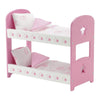Emily Rose 14 Inch Doll Pink And White Bunkbed Bed Bunk With Reversible Bedding - Star | Compatible With American Girl Wellie Wishers Dolls