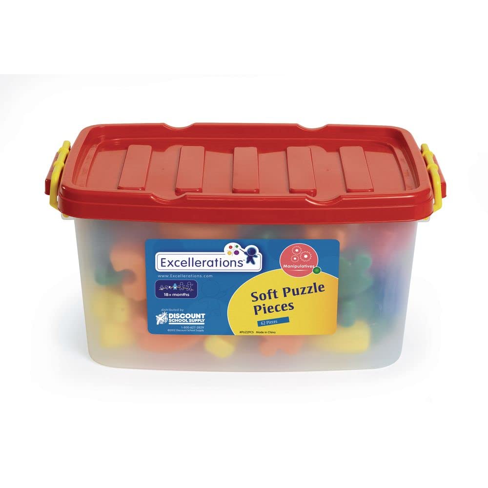 Excellerations Soft Puzzle Pieces - 62 Pieces (Item # Puzzpcs)