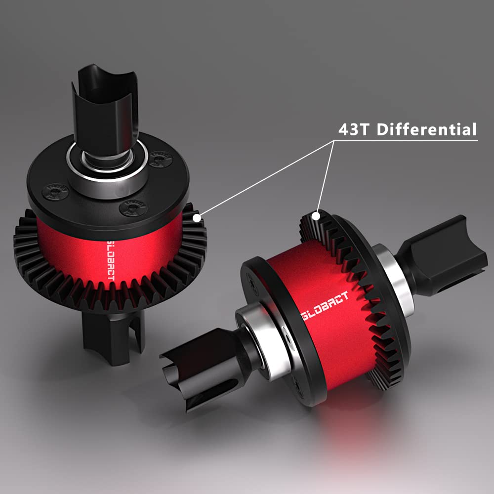GLOBACT Steel 43T Differential Active F/R Diff Set with 10T Input Gear for Arrma 1/7 Infraction Felony Limitless Fireteam Mojave