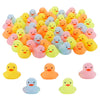 50 Pcs Multicolor Mini Rubber Ducks Baby Bath Toy ,Children Squeak And Float Colored Small Ducks In Bulk Toddlers Shower Duck Decorations Party Favors