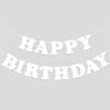 White Happy Birthday Banner Sign Happy Birthday Bunting Banner Flag Garland For Kids Boys Girls Baby Birthday Party Decorations Supplies