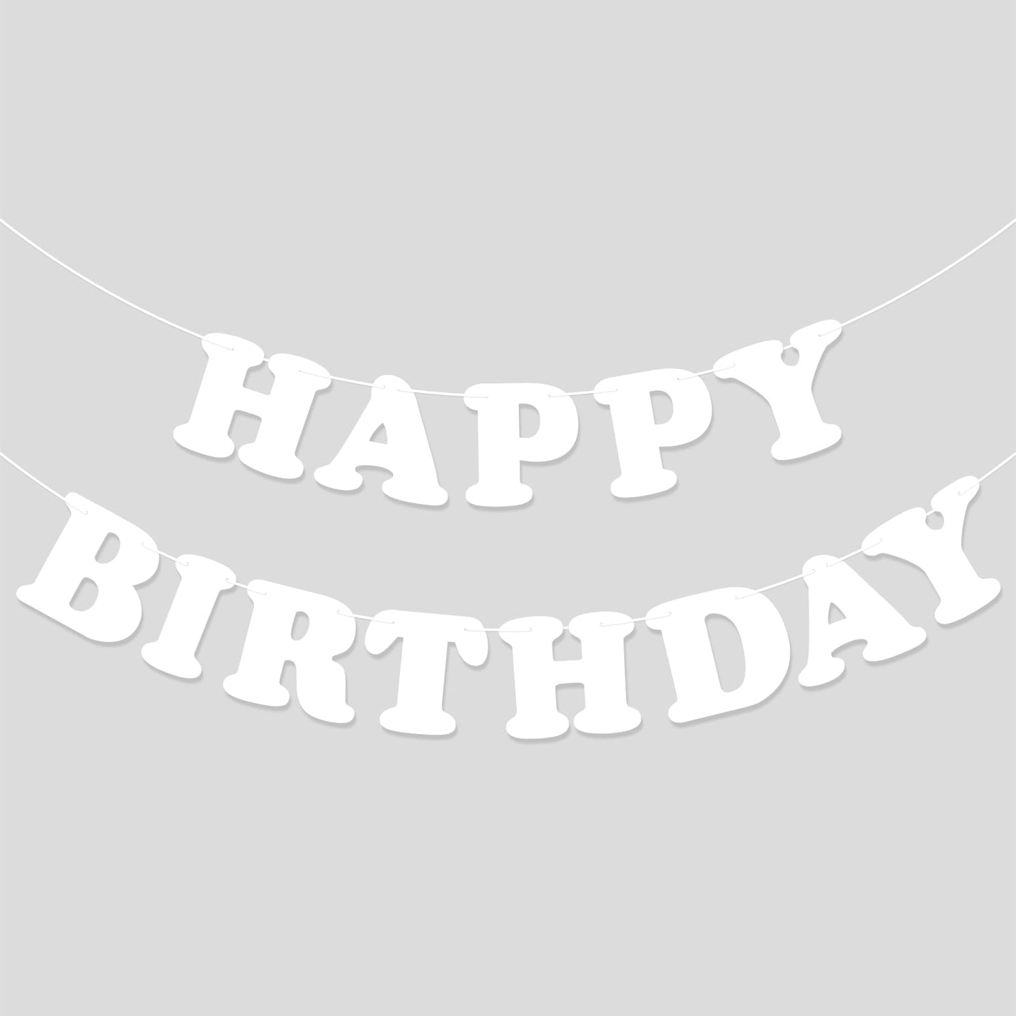 White Happy Birthday Banner Sign Happy Birthday Bunting Banner Flag Garland For Kids Boys Girls Baby Birthday Party Decorations Supplies