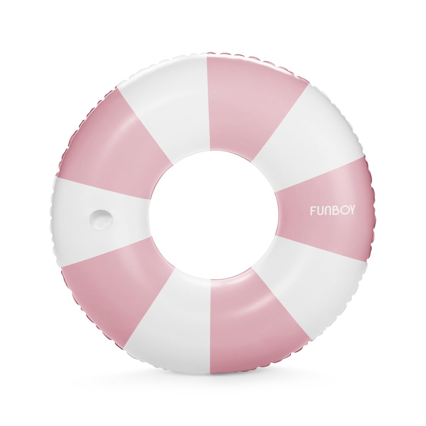 Funboy Giant Vintage Pink Stripe Inflatable Tube Pool Float With Cup Holder 48'' Large Pool Float For Adults Inner Tube Swimming