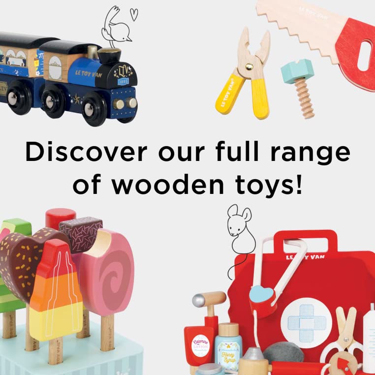 Le Toy Van - Cars & Construction Wooden Retro Metro Car Set Car Toy Play Set - Set 3 Cars | Boys Play Vehicle Kids Role Play Toy