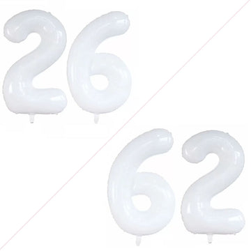 Goer Number 26 Balloons For 26Th Birthday Party Decorations,42 Inch Jumbo Foil Helium 62 Balloons For 62Nd Birthday Party Decoration (White)