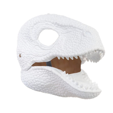 KJOCOS Dino Mask, Dinosaur Velociraptor Raptor Latex Masks Moving Jaw, Animal Head Blank Mask Halloween Costume Party Cosplay Gi