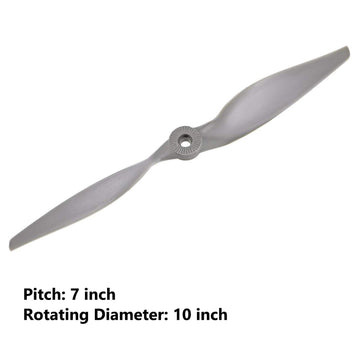 Top-Vigor 3Pcs Cw Rc Propellers 1070 10 X 7 Inch 2-Vane Rc Vehicle Propellers Replacement For Rc Airplane With Adapter Rings Nyl