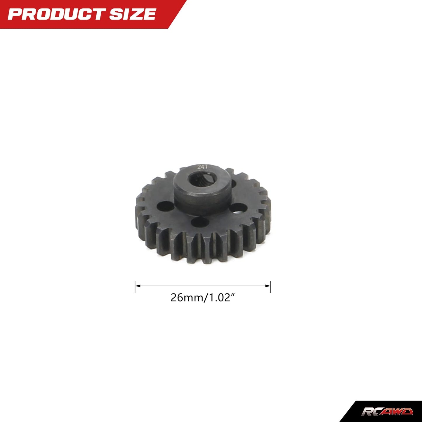 RCAWD 24T Pinion Gear & Wrench for ARRMA 8S BLX & Bash Roller 1/5 Kraton Outcast, 6S 4X4 BLX 1/7 Felony Fireteam Infraction, 6S