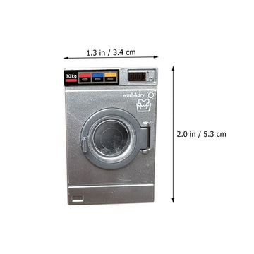 Logofun 2Pcs Dollhouse Washing Machines 1:24 Scale Miniature Washer Dryer Model Laundry Cloth Washer Furniture Dollhouse Decoration Accessories - 2.09X1.39X1.10In