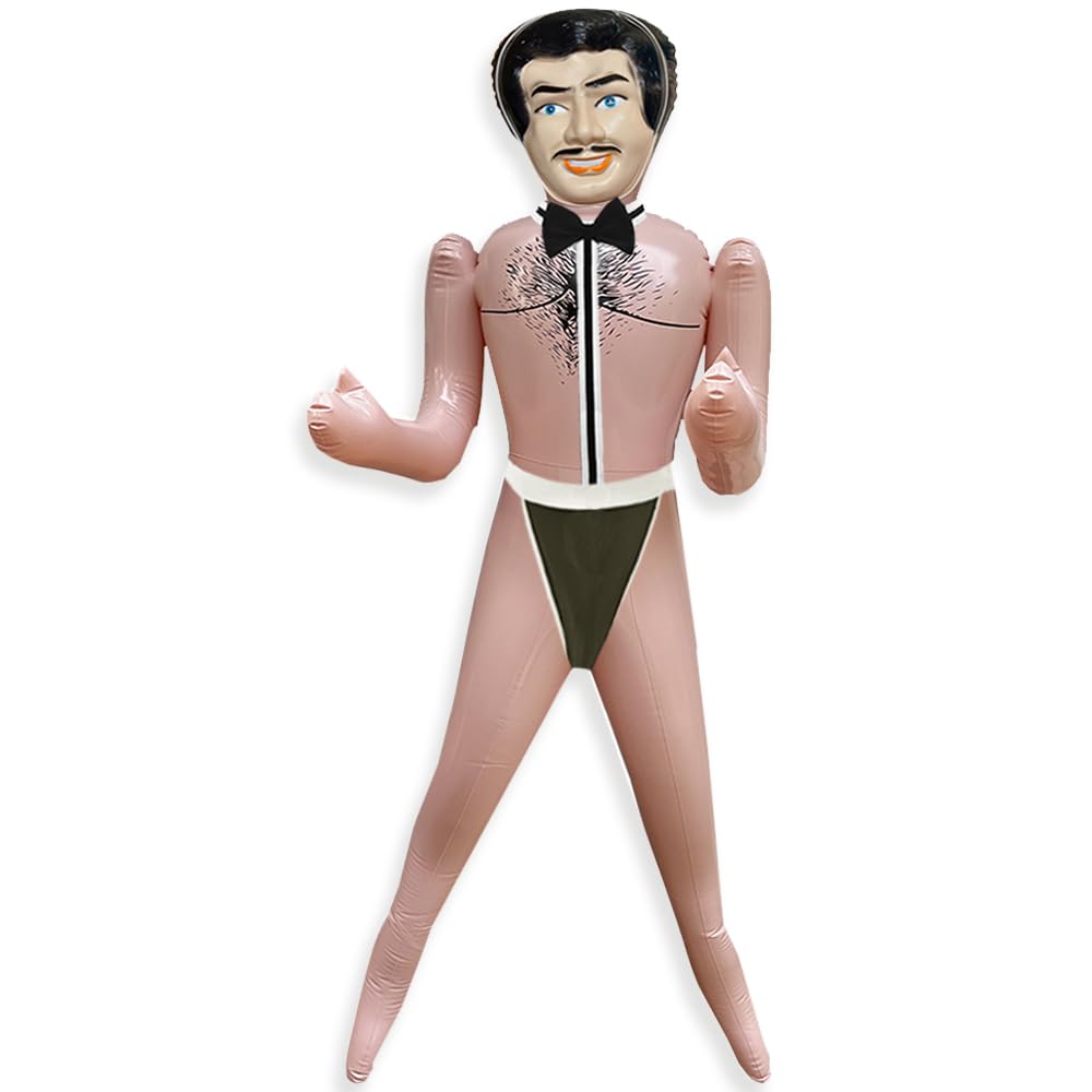 Merrimix - Fernando Male Inflatable Blow Up Doll with Chippendale Costume, Gag Gifts for Men, Bachelor Party Favors and Decorati