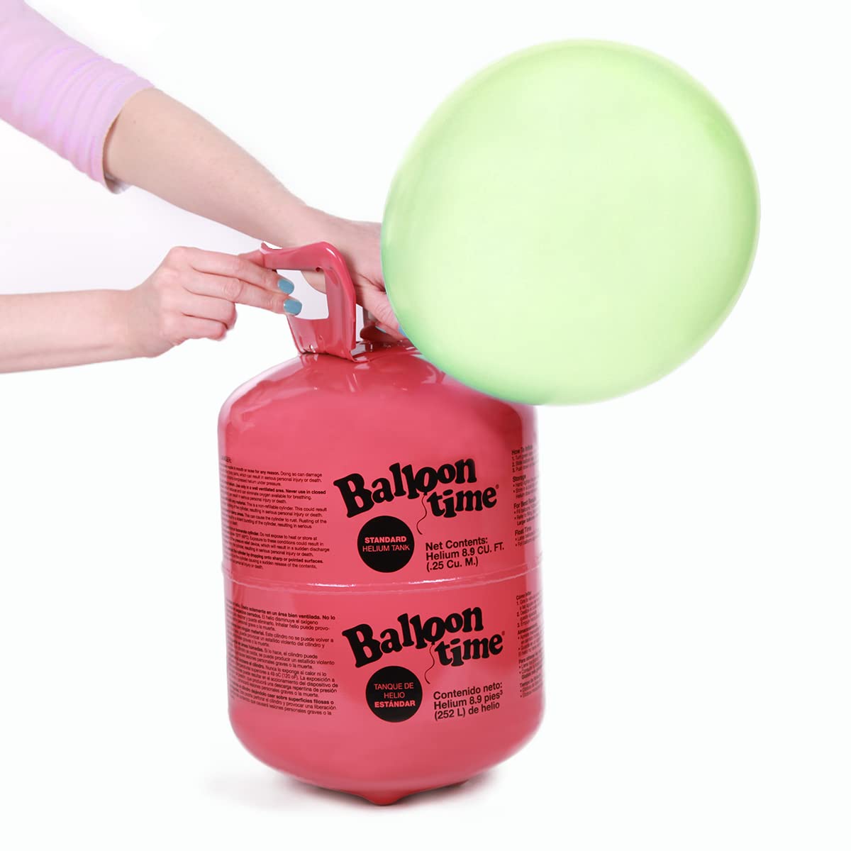 Helium Tank For Balloons At Home, 14.9 Cu Ft Helium Balloon Pump Kit With 50 Assorted Latex Balloons, White Curling Ribbon And W
