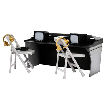 Black & Gray Commentator Table Playset For Wrestling Action Figures