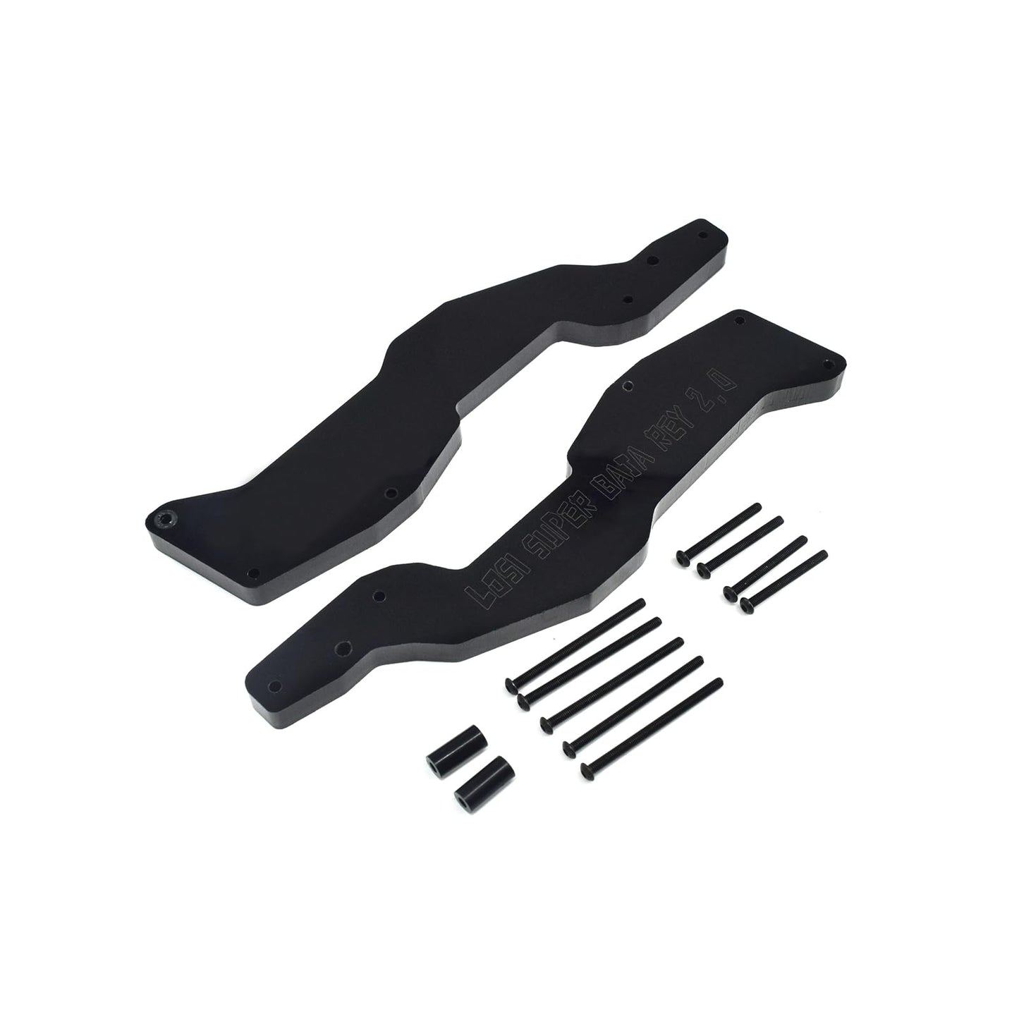 XBERSTAR 2PCS Pipe Frame Rear Reinforced Support Parts for 1/6 LOSI Super Baja Rey 2.0 RC (Black)