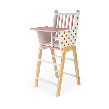 Janod Candy Chic Highchair – Wooden Baby Doll Chair - Ages 3+ - J05888