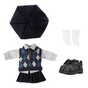 Niannyyhouse School Uniform Outfit For Ob11 1/12 Bjd Doll 4.3 Inches (11 Cm) Body (B-6)