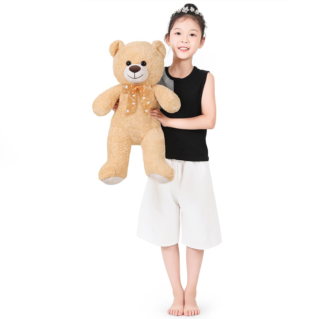 Sausudols Teddy Bear Stuffed Animal 16'' Small Teddy Bear Gift For Valentine'S Day Christmas Birthday Light Brown