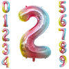 Goer Rainbow Foil Balloons Number 2,Huge Number Balloons For 2Nd Birthday Party Supplies Anniversary Decorations (3 Pcs,42 Inch,32 Inch,16Inch)