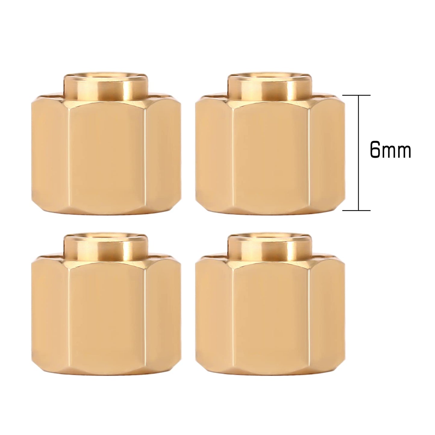 INJORA Brass Wheel Hex Hub 6mm(+2mm) Extenders Adaptor for 1/18 RC Crawler Car TRX4M Upgrade Parts