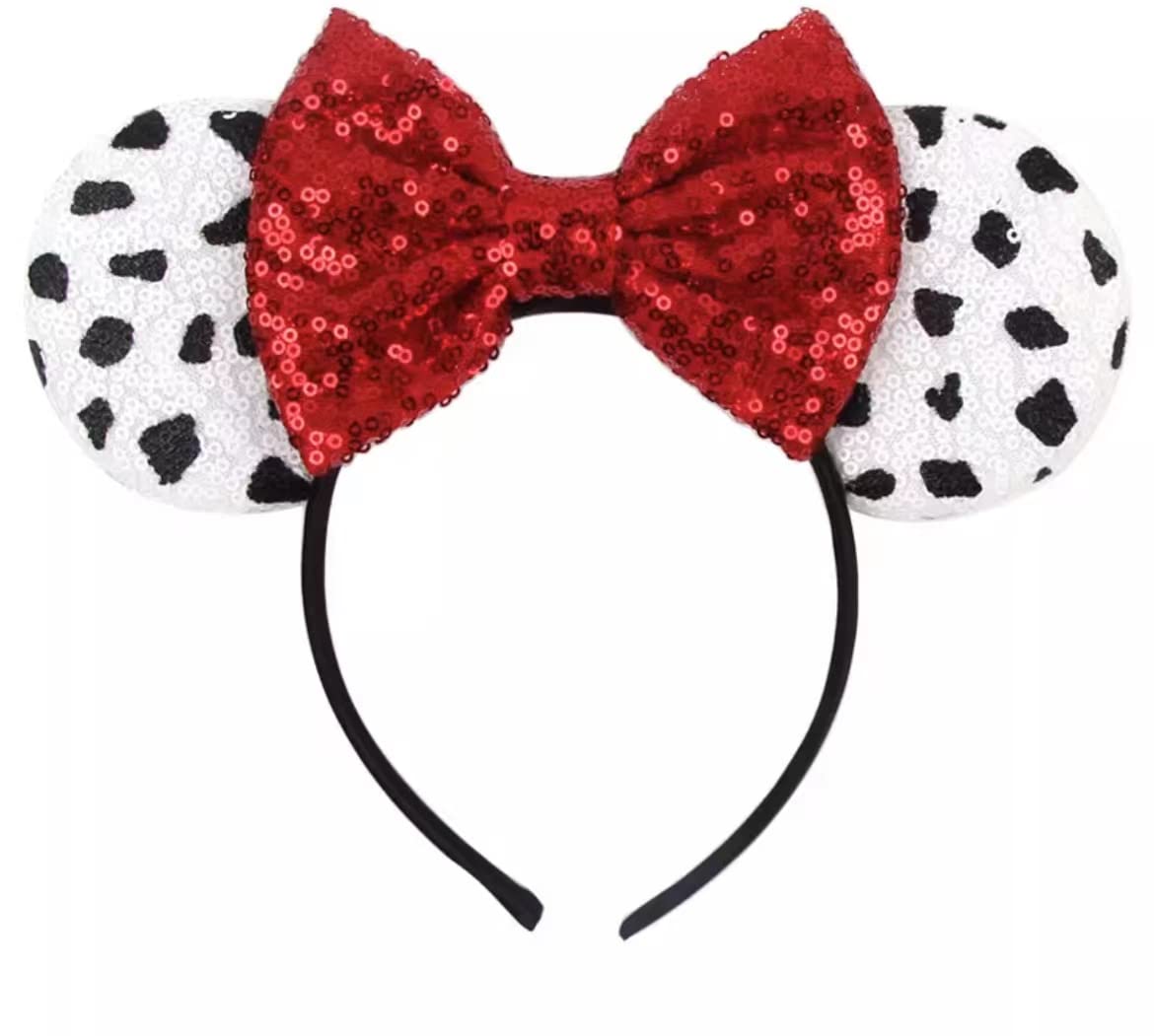CLGIFT Princess Minnie Ears,Pick your color, Flower Minnie Ears, Floral minnie ears, Purple Sparkle Mouse Ears (Cruella)