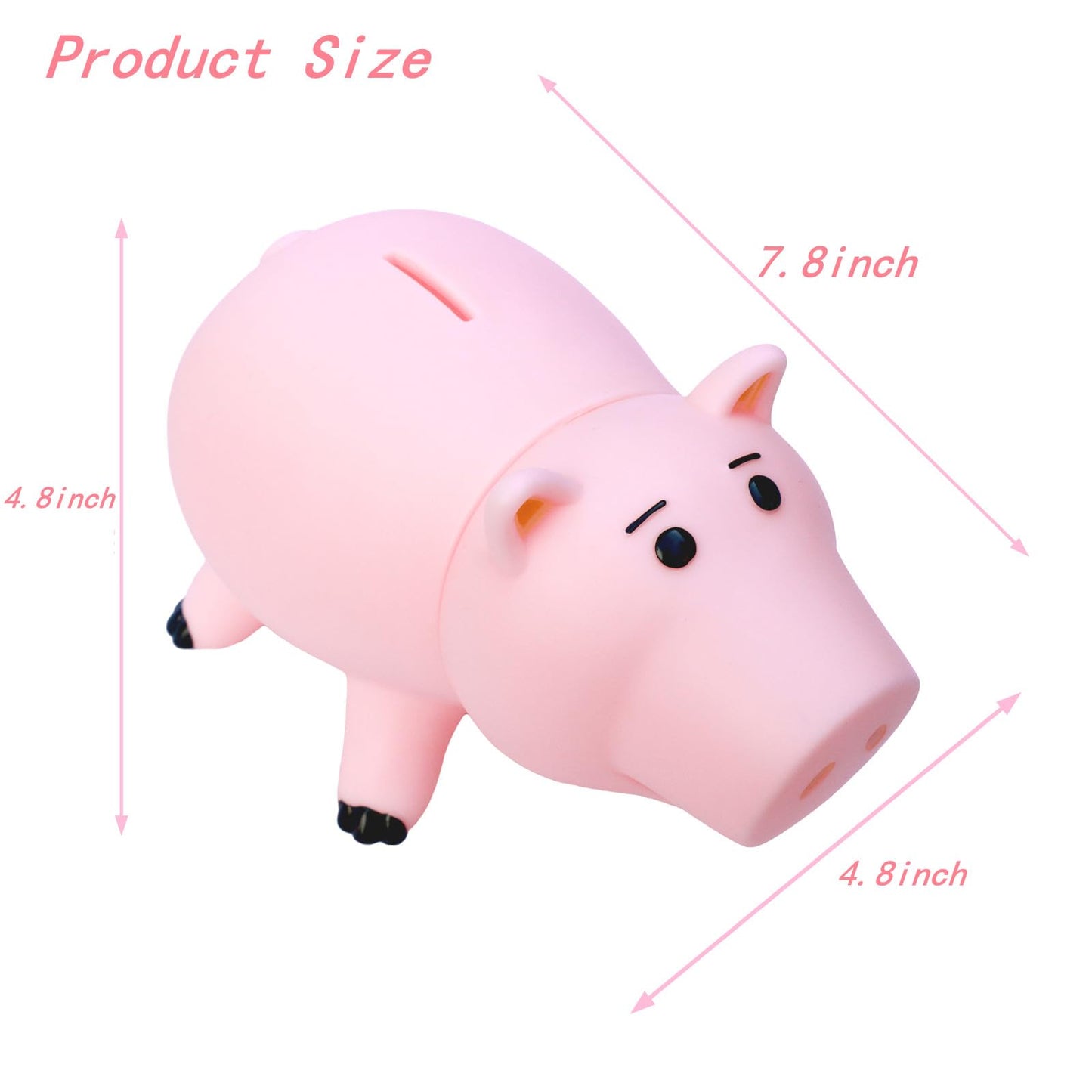 Zaring Cute Pink Pig Money Box Plastic Piggy Bank For Kid'S Birthday Gift Without Box (Pink-With Drawstring Plastic Bag)