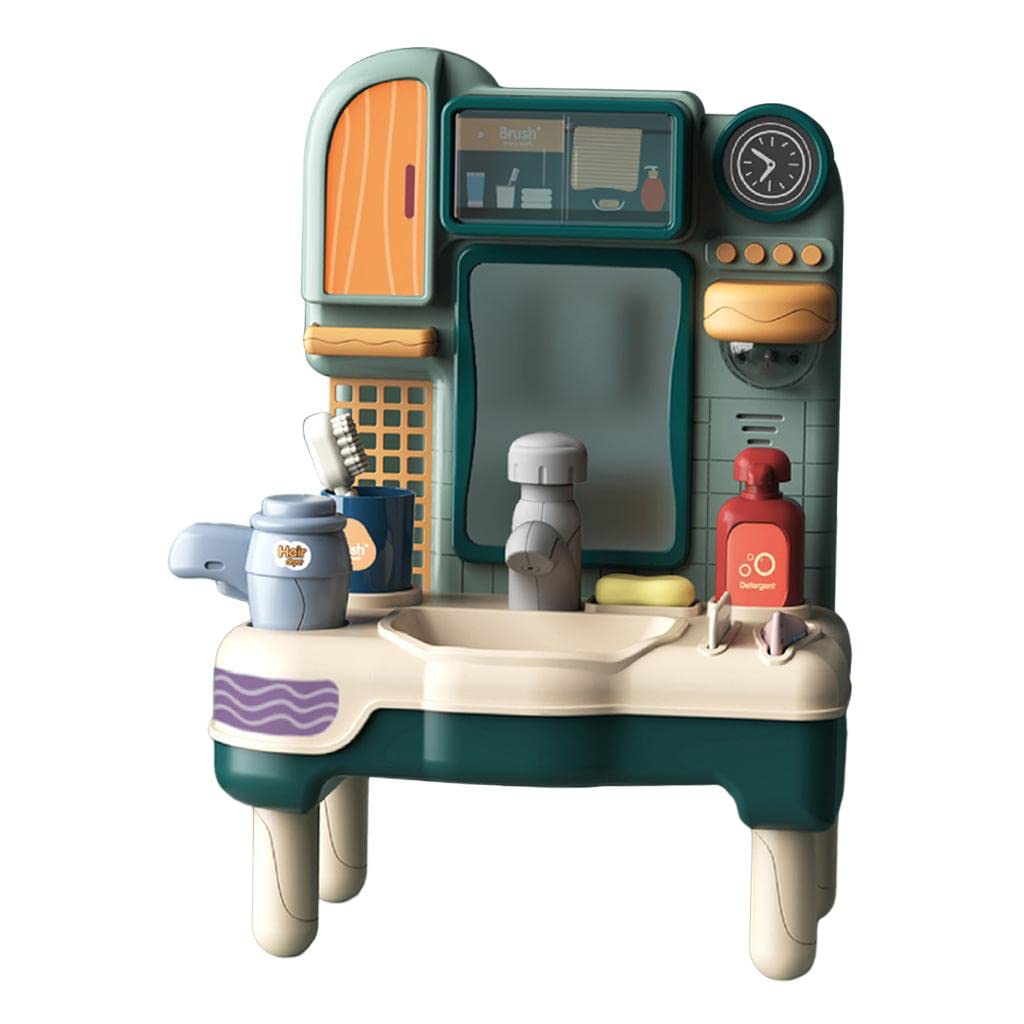 Secret Desire Play Bathroom Toys With Water Wash Basin Vanity Sink Toys Children Green B|Developmental Baby Toys
